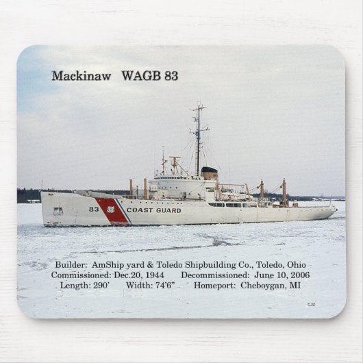 WAGB 83 Mackinaw white mousepad (Vorne)
