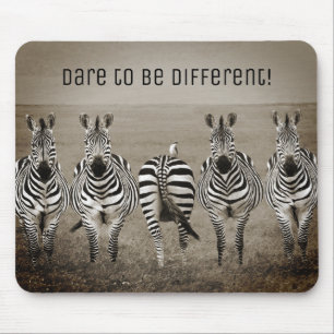 Wage, anders zu sein! Zebra Mouse Pad Mousepad