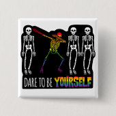 Wage, du selbst Halloween Dabbing Skelett zu sein Button (Vorderseite)