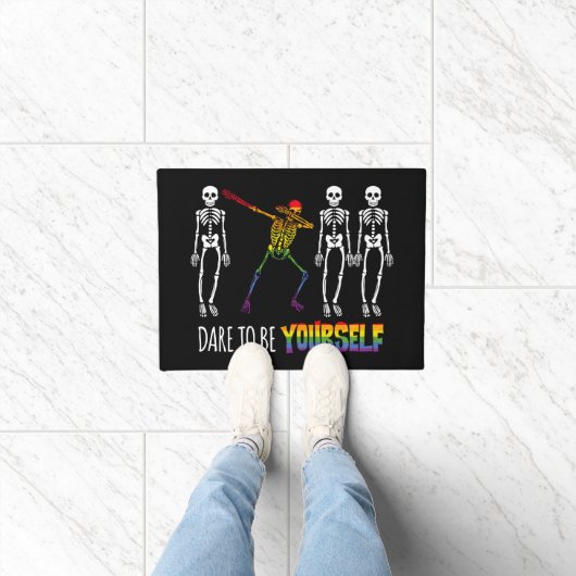 Wage, du selbst Halloween Dabbing Skelett zu sein Fußmatte (Indoor)