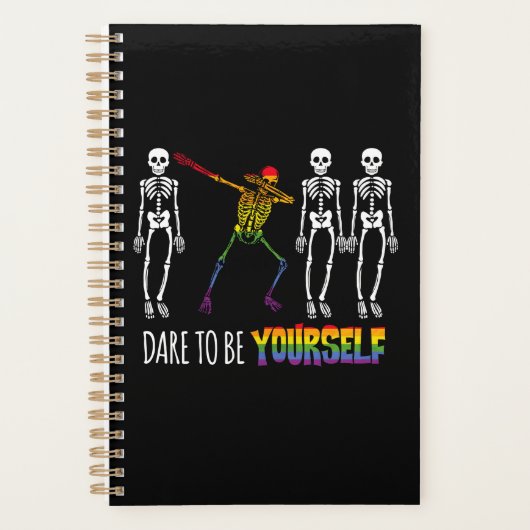 Wage, du selbst Halloween Dabbing Skelett zu sein Planer (Vorderseite)