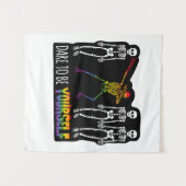 Wage, du selbst Halloween Dabbing Skelett zu sein Wandteppich (Vorderseite (Horizontal))