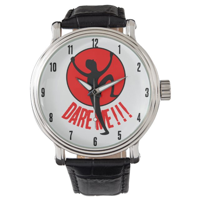 Wage mich !!! armbanduhr (Vorderseite)