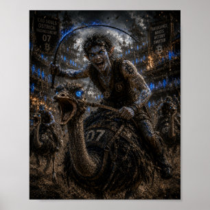 Wagemut / Jockey / Straußenrennen Poster