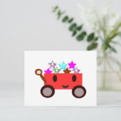 Wagen mit niedlichem Cartoon Postkarte (Stehend Vorderseite)