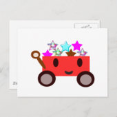 Wagen mit niedlichem Cartoon Postkarte (Vorne/Hinten)