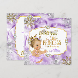 Wagen Prinzessin Babyparty Lila Blond Einladung