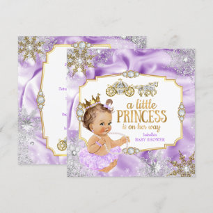 Wagen Prinzessin Babyparty Lila Brünette Einladung