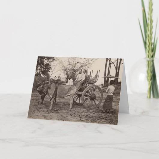 Wagen zog durch zwei Ochsen in Mandalay, Birma Karte (Vorderseite)