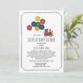 Wagenbärenballonantrieb mit Babydusche-Neutral Einladung (Stehend Vorderseite)