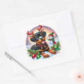Wagende Schwänze, Weihnachts-Antler! Quadratischer Aufkleber (Umschlag)