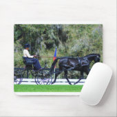 Wagenfahren des Singles schwarzes Pferde Mousepad (Mit Mouse)