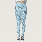Wagenhalde-Schwänze hellblaue Leggings (Vorderseite)