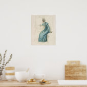 Wagenkleid, Modeplatte von Ackermanns Rep Poster (Küche)