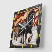 Wagenpfad: Personalisiertes Holzkohlengrill Quadratische Wanduhr (Winkel)