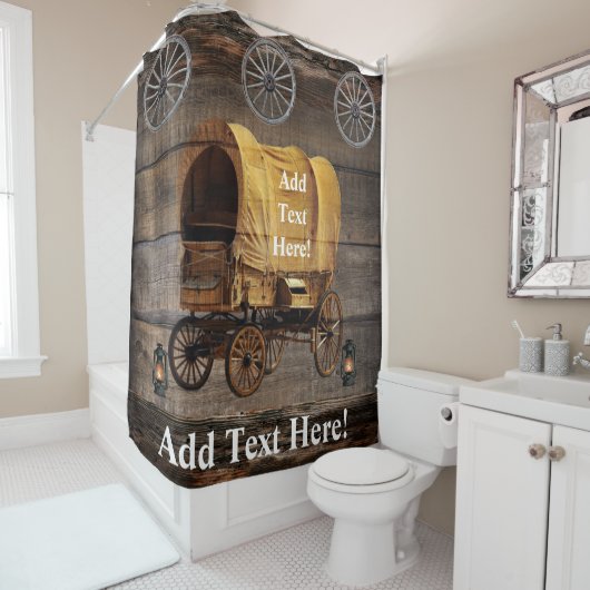 Wagenrad Deckener Wagenduschvorhang Duschvorhang (Beispiel)