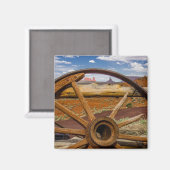 Wagenrad nah, Arizona Magnet (Vorderseite/Rückseite)