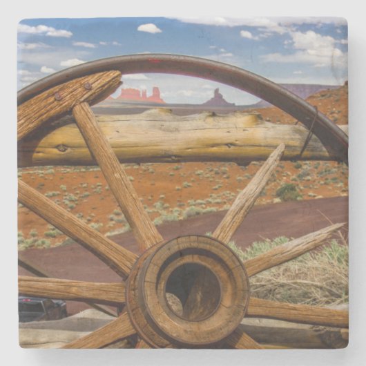 Wagenrad nah hoch, Arizona Steinuntersetzer (Vorderseite)