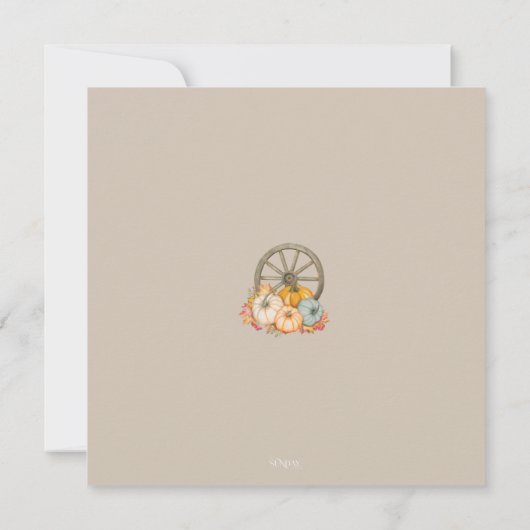 Wagenrad Rustikale Herbsthochzeit retten Datum Save The Date (Rückseite)