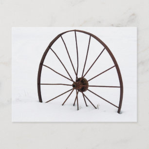 Wagenrad-Spokes im Schnee Postkarte