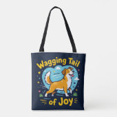 Wagging Tail of Joy Happy Dog Lover's Cute Pet Tot Tasche (Rückseite)