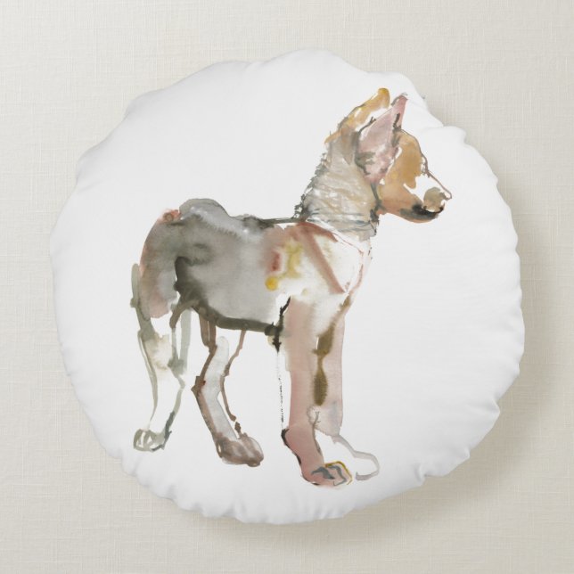 Waggle Rundes Kissen (Rückseite)