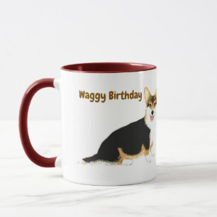 Waggy Birthday Tricolor Tasse
