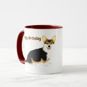 Waggy Birthday Tricolor Tasse (Vorderseite Links)