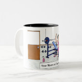 Waghtlifter - Weiblicher, Personalisierter Cartoon Zweifarbige Tasse (Vorderseite Links)