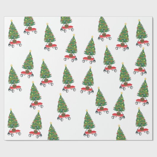 Wagon Christmas Tree Geschenkpapier (Flach)