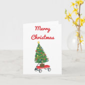 Wagon Christmas Tree Karte (Gelbe Blume)