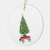 Wagon Christmas Tree Keramik Ornament (Links)