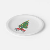 Wagon Christmas Tree Pappteller (Schrägansicht)