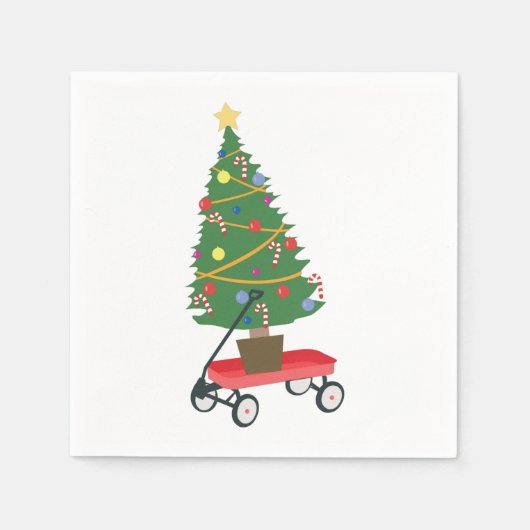 Wagon Christmas Tree Serviette (Vorderseite)