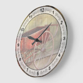 Wagon - Der alte rote Wagen Große Wanduhr (Winkel)