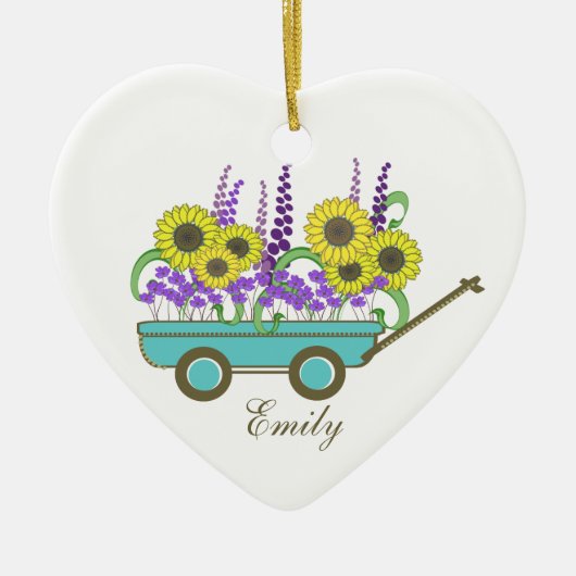 Wagon der Blume Bridesmaid Keramikornament (Vorne)