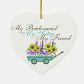 Wagon der Blume Bridesmaid Keramikornament (Hinten)