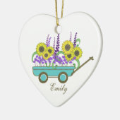 Wagon der Blume Bridesmaid Keramikornament (Links)