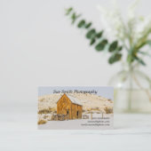 Wagon, Outhouse, Stall, American Bison, Buffalo Visitenkarte (Stehend Vorderseite)