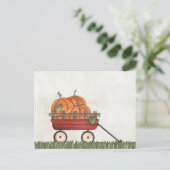 Wagon voll von Pumpkins Postkarte (Stehend Vorderseite)