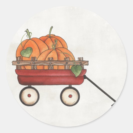 Wagon voll von Pumpkins Runder Aufkleber (Vorderseite)