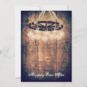 Wagon Wheel Mason Jar Chandelier Wedding Einladung (Rückseite)