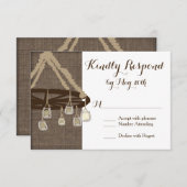 Wagon Wheel Mason Jar Chandelier Wedding RSVP (Vorne/Hinten)