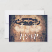 Wagon Wheel Mason Jar Chandelier Wedding RSVP Karte (Rückseite)