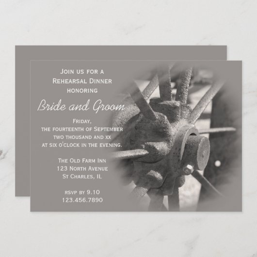 Wagon Wheel Probe Dinner Einladung (Vorne/Hinten)