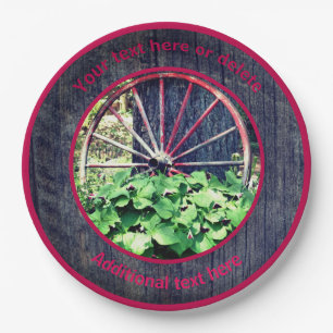 Wagon Wheel Trillium Garden Personalisiertes Party Pappteller