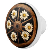 Wagon Wheel White Daisies Rustic Keramikknauf (Rechts)