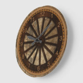 Wagon Wheel Wood-Look Große Wanduhr (Winkel)