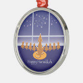 WagsToWish®_Menorah-Hunde Silbernes Ornament (Links)