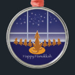 WagsToWish®_Menorah-Hunde Silbernes Ornament<br><div class="desc"></div>